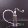 Mini Shisha Glass Oil Brenner Bong Rohr mit dickem Pyrex klarer berauschender Recycler -Aschefänger Dab Rigs Bongs zum Rauchen mit männlichen Glasölbrennerrohr und Schlauch