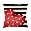 Kudde Happy Valentine's Day täcker linne Spring Love Heart Throw Pudow Case för hemsoffdekor