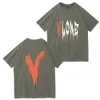 2024 мужские футболки Модный бренд vlones с половиной рукавом, большой V-образный принт бабочки, свободная мужская и женская футболка с короткими рукавами в стиле хип-хоп