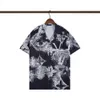 2023 Nya lyxdesigner Skjortor Mens mode Geometriska tryck Bowling Shirt Hawaii Floral Casual Shirts Men Slim Fit Short Sleeve Variety