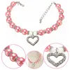 Hundhalsar 1 datorer Sweet Rhinestone Pearl Pet Collar Heart Beaded Justerbar kedja Choker Fashion Halsband Valpförsörjning