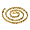 Ketten Hip Hop Twist Seil Kette Link Halsketten 3mm/5mm Männlich Gold Farbe Edelstahl Hiphop Für männer/Frauen Schmuck DropshipingChains