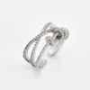 Anneaux De Mariage Personnalité De La Mode Ouvert Pleine Bague En Diamant Petit Argent Simple Tempérament Sauvage Cool Rue Accessoires De Tir