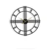 Wall Clocks 50/60Cm European Retro Clock Golden Black Metal Quartz Living Room Bedroom Mute For Home Office Bar Decor