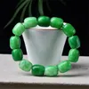 Bracelet en Jade naturel, brins de perles, pierre de Jade émeraude, fil élastique, Han Yu, pour bijoux à la mode