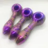 Cool Innovative Style Colorful Thick Glass Pipes Dry Herb Tobacco Spoon Bowl Filter Oil Rigs Handpipes Handmade Portable Bong Smoking Cigarette Holder Tube DHL