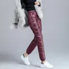 Pantalones de mujer de invierno para mujer, pantalones cálidos acolchados de algodón ajustados y gruesos para mujer, Pantalón recto de cintura alta para mujer G156