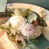 Couronnes de fleurs décoratives 1 Bouquet de Roses en soie boule artificielle hybride bricolage fausse fleur mariage maison jardin décoration