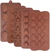 Bakning formar 5st silikon choklad mögel julkakor dekoration verktyg xmas pepparkakor man godis mögel gelé