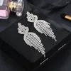 Studörhängen Skysuk Bridal Luxury Crystal Tassels For Women Eesthetic Geometric Rhinestone Bride Wedding Jewelry Christmas Gift