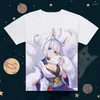 Herr t-skjortor spel azur lane cos akagi kaga kjol korta ärmar fritid sommar o-hals casual tees topps