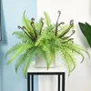 Fleurs décoratives 45 cm 12 têtes de palmiers tropicaux plantes artificielles bouquet persan feuilles de mur en plastique fougère herbe faux arbre de la jungle pour jardin