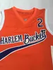 NCAA Mens Vintage Basketball Jerseys College Moive Oncle Drew Harlem Buckets Jersey Kyrie 2 Irving Big Fella 34 Chemises Orange Stiltched S-2XL