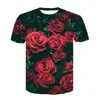 Men's T-skjortor 2023 Vackra blommor tryck T-shirt för män/kvinnor Summer Tees 3D TShirts Tops Fashion Funny Mens Clothing Dropship