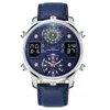 Wristwatches Top Brand Multifunction Mens' Watches Quartz Movement Male Wristwatch Back Light Waterproof Watch Luminous LCD Shows Time