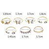 Cluster Rings Fashion Temperament Street Pography Jewelry Ring Farterfly Flower Wedding Opening Justerbar Joint 7 Piece Set