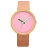 Relógios de pulseira Women Women Contrast Leather Quartz Watch Men Unisex Casual Ladies Wrist Relógio Relógio Femininowristwatches