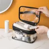 Bolsas de cosméticos Bolsa impermeable de PVC transparente Bolsa de maquillaje con cremallera transparente Bolsa de almacenamiento de artículos de tocador portátil Estuche Organizador de viaje