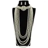 Anhänger Halsketten Perlenkette Ohrring Set Rrtro 1920er Jahre Flapper Great Gatsby Schmuck Damen Bühne Hochzeit Party