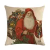 Pillow 45 45cm Santa Claus And Christmas Presents Print Cover Linen Throw Car Home Decoration Decorative Pillowcase T398