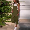Women's Jumpsuits & Rompers Women Sleeveless Dungarees Loose Cotton Linen Long Playsuit Casual Jumpsuit