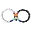 Strand 2 stks/set Magnetische Paar Armbanden Voor Vrouwen Mannen Liefhebbers Hart Afstand Vriendschap Hand 7 Chakra Bedelarmband Valentijnsdag