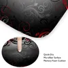 Shower Curtains 4 Pcs Curtain Set Black Red Gold Floral With Non-Slip Rugs Toilet Lid Cover And Bath Mat Bathroom Decor 72" X