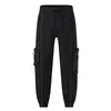 Men's Pants Casual Breathable Drawstring Long Solid Color Pockets Waist Ankle Tied Skinny Cargo #T2G