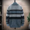 Heren truien winter patchwork gestreepte trui mannen lente herfst fleece dikke warme zip vest jasjasers