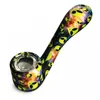 Cool Pattern Coloré Silicone Portable Style Pipes Herb Tabac Oil Rigs Verre Multihole Filtre Bol Handpipes Fumer Cigarette Main Titulaire Tube DHL