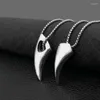 Pendant Necklaces Geometric Wolf Tooth Spike Men Stainless Steel Necklace Amulets Jewelry