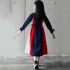Girl's Dresses Spring Autumn New Children Clothing Elegant Mother and Daughter Long Dress Girls Patchwork Fashion A- Line Dress #6683 W0314