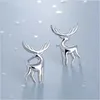 Stud Earrings 925 Sterling Silver Jewelry Fashion Cute Elk Milu Deer For Women Girls Kids Lady Chrismas Gift Brincos ES223