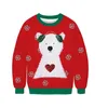 Herentruien mannen dames elf polka dots lelijk kersttrui paar bemanning nek xmas jumpers 3d grappig gedrukt herfst winter sweatshirt