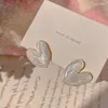 Studörhängen 2023 Fashion Elegant Metal Emamel Heart Pearl Korean Jewelry for Woman Girls Accessories Wholesale