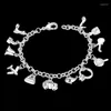 Link Bracelets de alta qualidade Criativo 925 Sterling Silver Pinging for Women Gifts Chain Bangle Pulselet Crystal Acessório