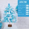 Christmas Decorations 45cm Tree Mini Cherry Blossom Pink Feather LED Light Deluxe For Year Xmas Gift Home Office El Decoration