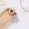 Studörhängen Lubov Luxury Anise Star Colorful Rhinestone Imitation Pearl Decoration Women Piercing Christmas Gift 2023