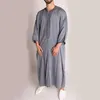 Ethnic Clothing Men Muslim Islamic Kaftan Arab Vintage Long Sleeve Gray African Style Shirt Spot Robe Hedging Jl017