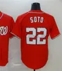 2023 New Baseball Jersey 22 Juan Soto Maillots vierges Hommes Femmes Jeunesse Taille S - XXXL