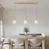 Hängslampor nordiskt glas ljus lampa koppar färg hemvistelse kreativ minimalistisk e27 transparent lampskärm för restaurang
