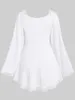 Koszule damskie Tosegal TES-de-decka 2023 Style żeńskie koronkowe wykończenie puste zbite zbłasowane rękawy koszula długie rękawy Białe
