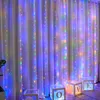 LED Strips 3MX3M Solar LED Strain String Light Garland Garland Christmas Lights Wedder Fairy Light Party Yard Garden Garden Holiday P230315