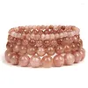 Strand Natural Sunstone Gem Stone Bracelet Perlé Guérison Reiki Yoga Méditation Énergie Bracelets Bijoux Faits À La Main Cadeau Pour Hommes Femmes