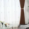 Curtain & Drapes Nordic Minimalist Small Fresh Embroidered Tulle Bay Window Balcony Customization Curtains For Living Dining Room Bedroom