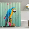 Shower Curtains Creen Parrot Curtain Bathroom Decor Animal Home With Hooks Room Accessories Durable Polyester