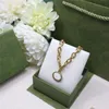 2023-Vintage Chain Gold Necklaces Interlocking Letter Pendant Necklaces Designer G Chains Necklace For Lover Gift With Box