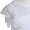 Meisjesjurken meisje prinses vintage kanten jurk lang kind gaas bloemenvestido boog witte ivoor verjaardag feest bruiloft babykleding 4-13y w0314