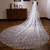 Bridal Veils Luxury Wedding Veil With Comb One Layers Soft Net Lace Beaded Appliques White Ivory Champagne Customize