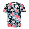 Męskie koszule 2023 Piękne kwiaty Drukuj koszulka dla mężczyzn/kobiet letnie koszulki 3D tshirts tops moda zabawne męskie ubranie